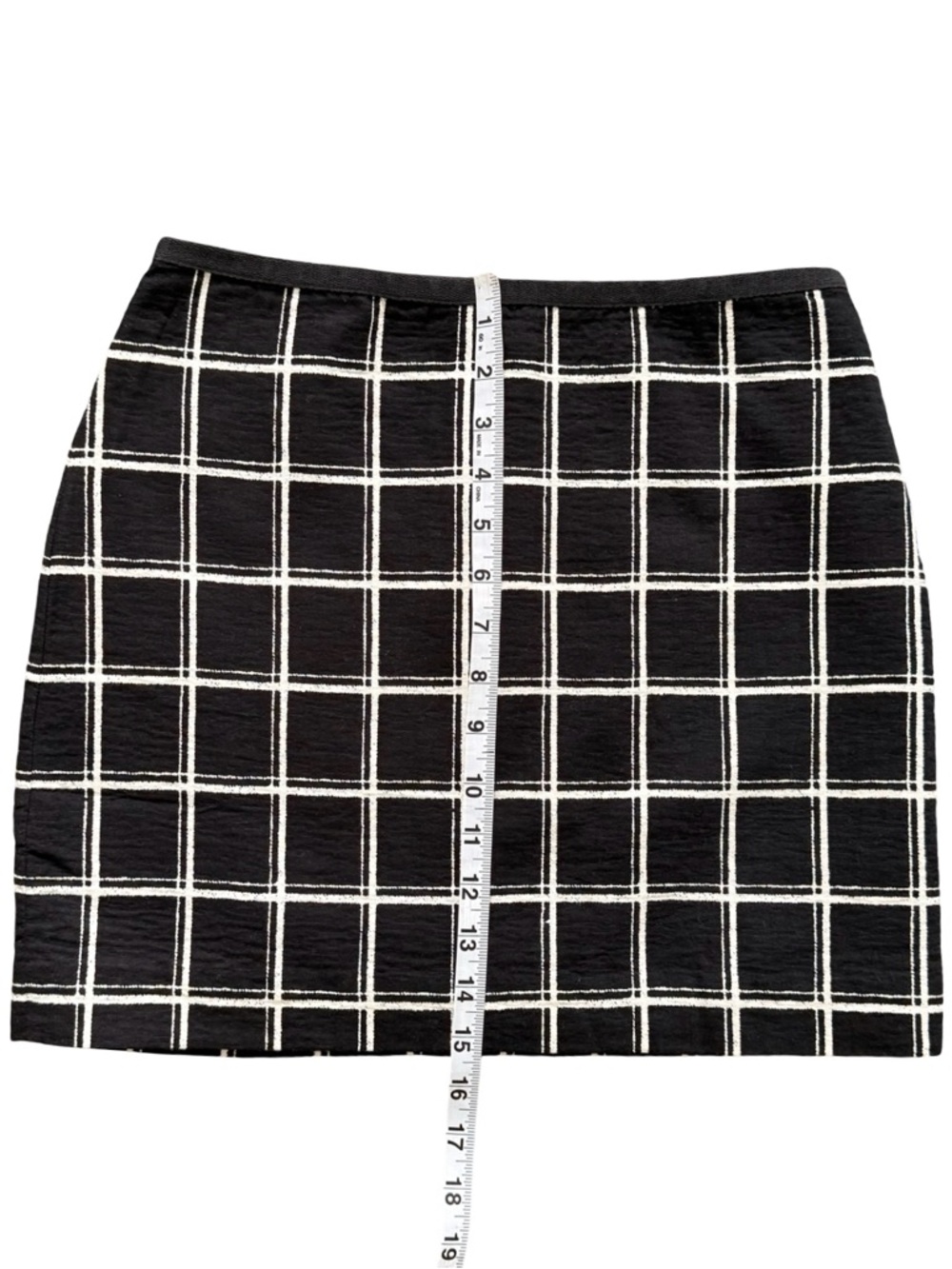 Madewell‎ Windowpane Mini Skirt Size 0 Black White Gauze Cotton - Picture 8 of 9